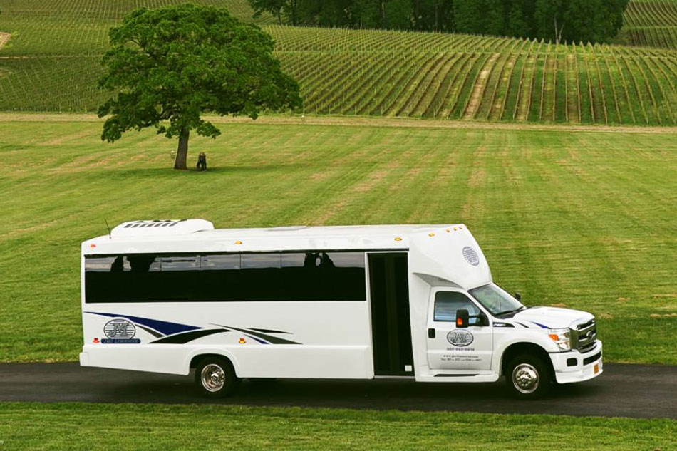 Party Bus Service Portland Oregon - Deluxe White Limo Bus